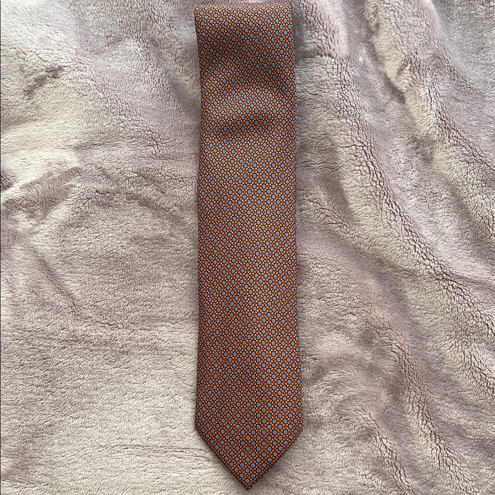 Brioni Orange Patterned Tie